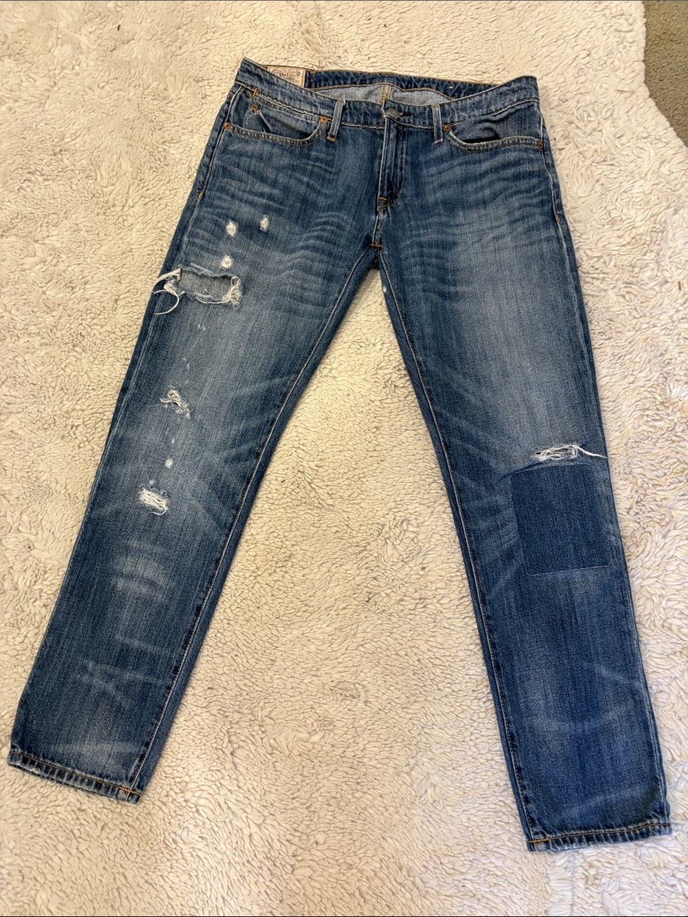 Polo Ralph Lauren Astor Boyfriend Jeans Distressed Patchwork Denim Women’s 28